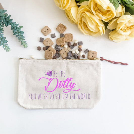 Be The Dolly You Wish To See In The World - Canvas Zipper Pouch