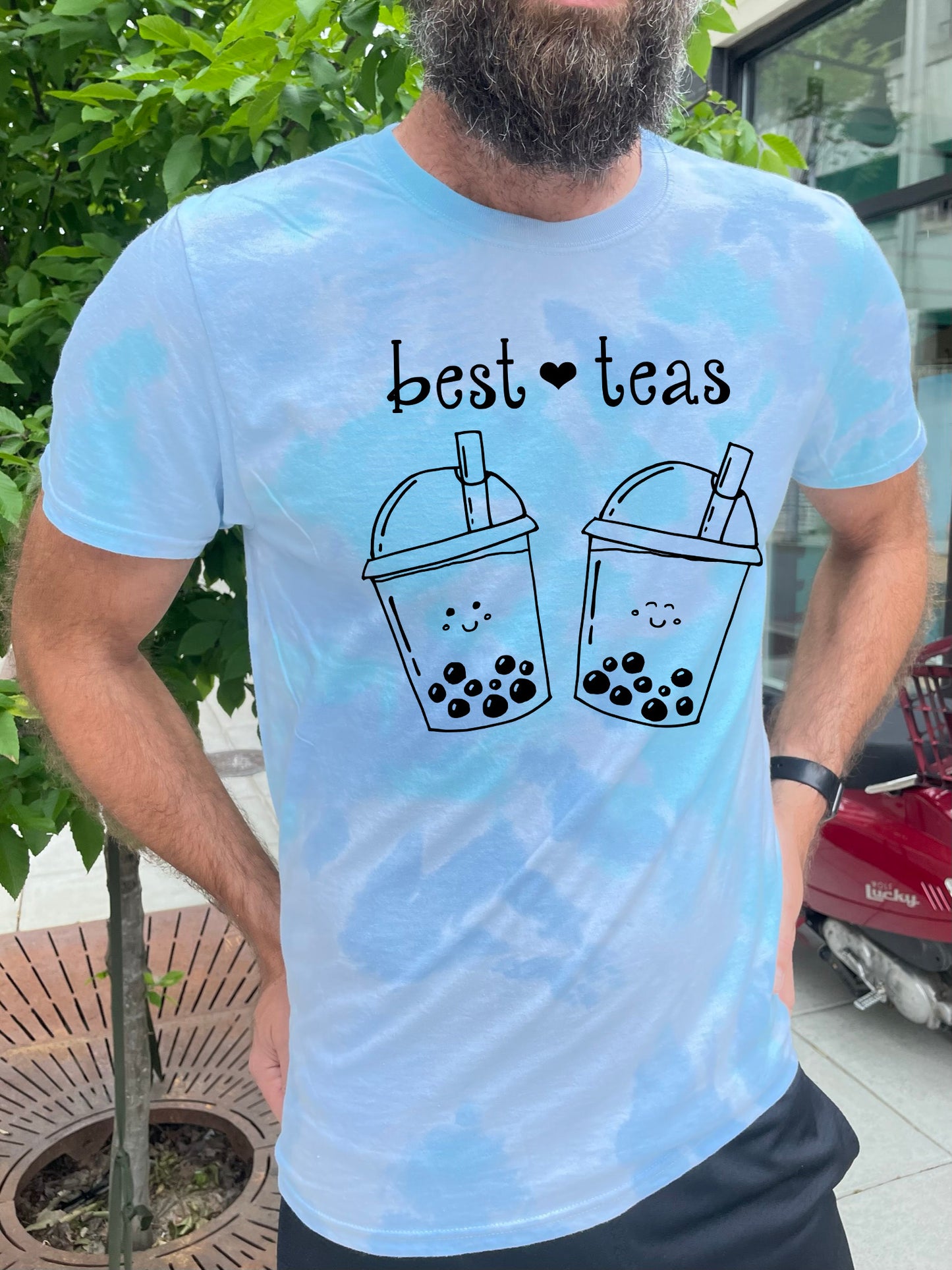 Best Teas - Mens/Unisex Tie Dye Tee - Blue