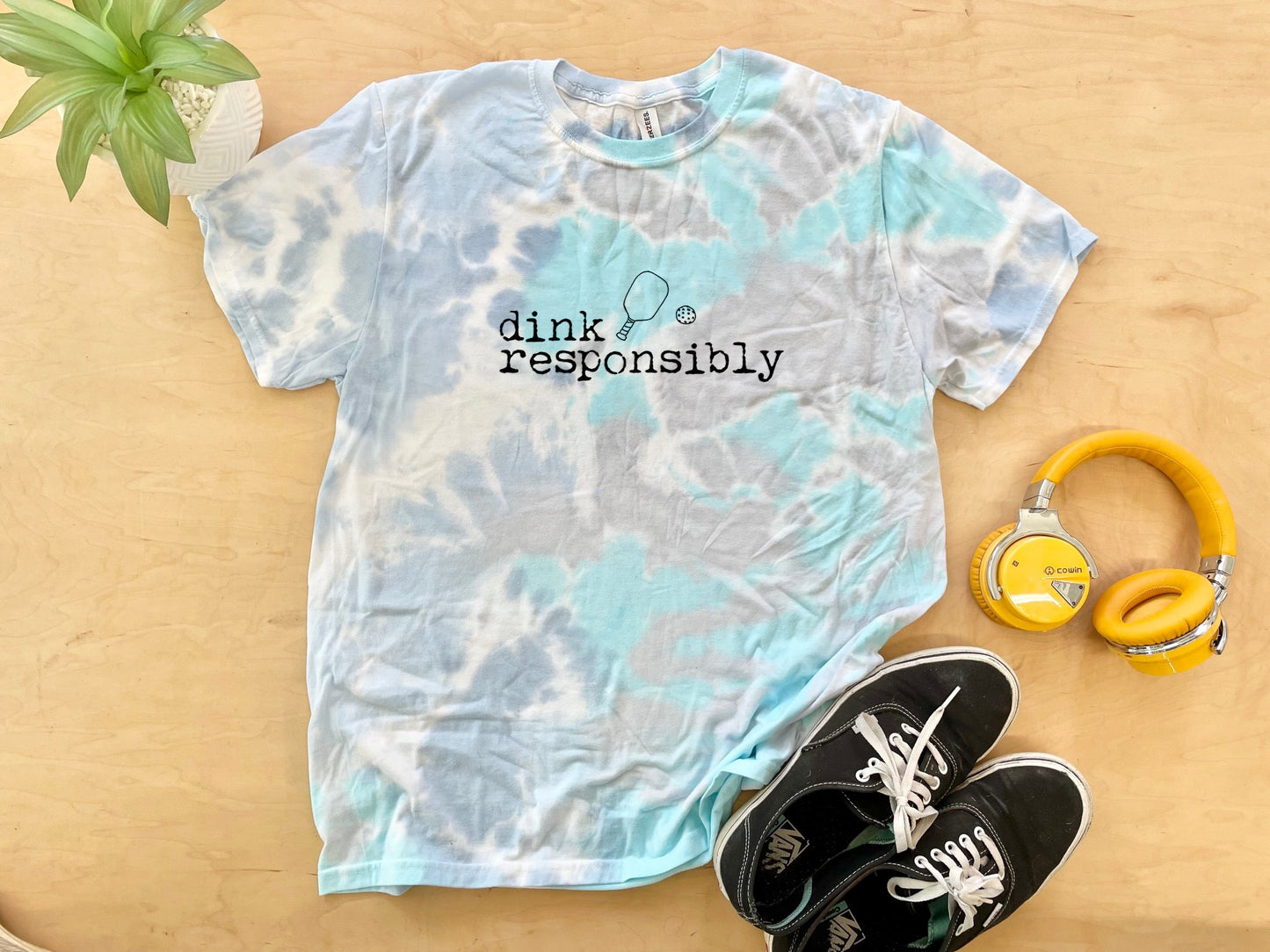 Dink Responsibly - Mens/Unisex Tie Dye Tee - Blue