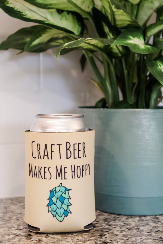 Craft Beer Makes Me Hoppy - Can Cooler - MoonlightMakers