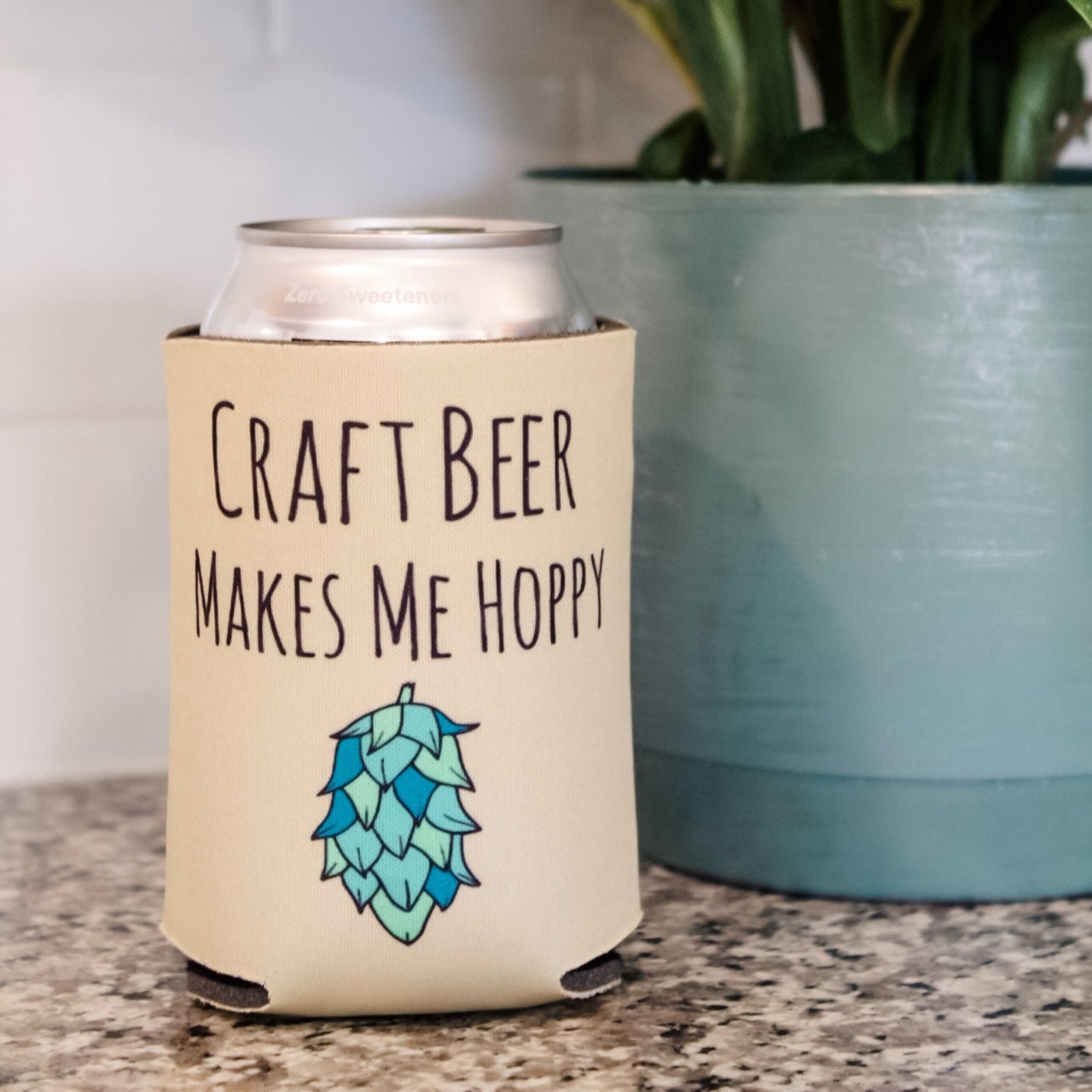 Craft Beer Makes Me Hoppy - Can Cooler - MoonlightMakers