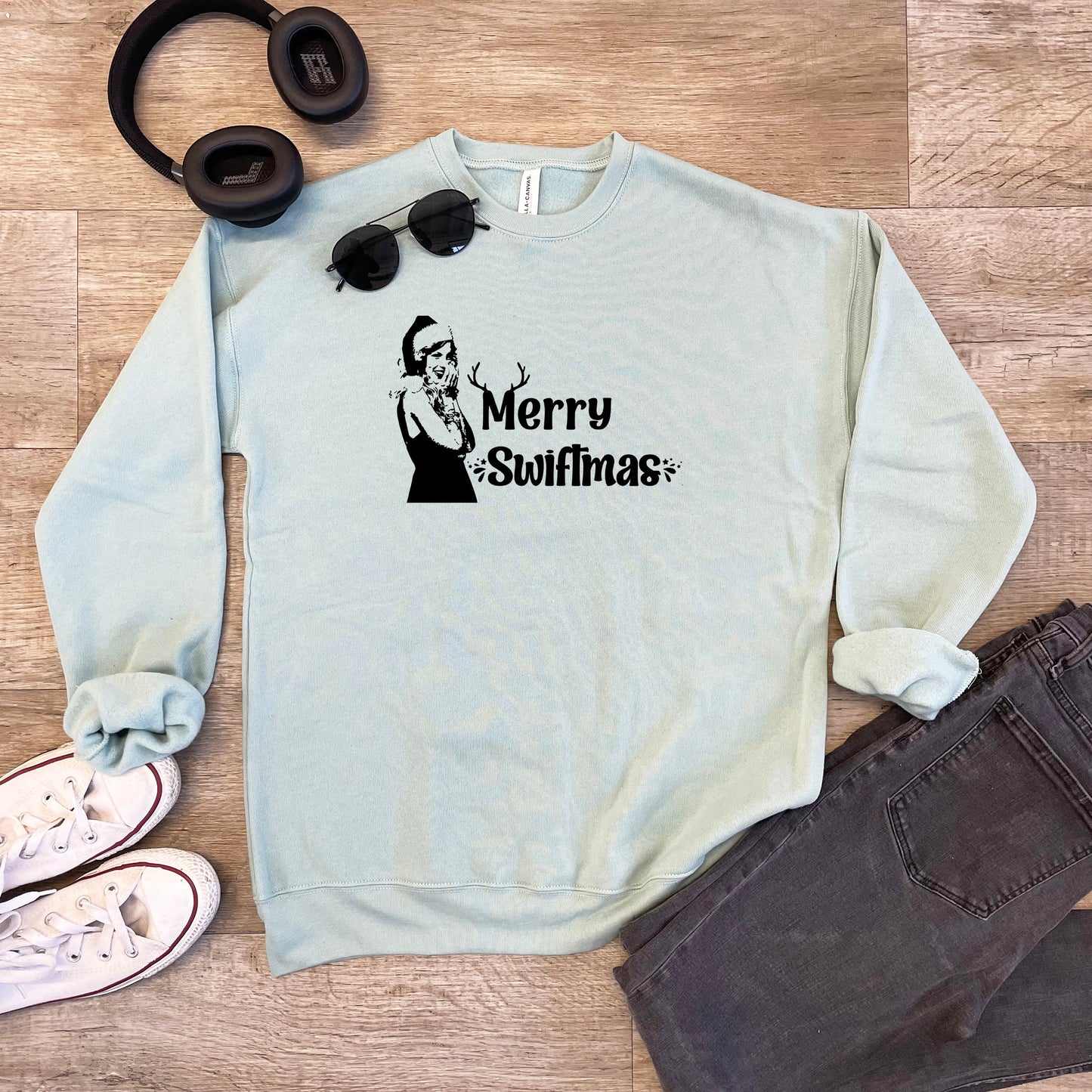 Merry Swiftmas - Unisex Sweatshirt - Heather Gray or Dusty Blue