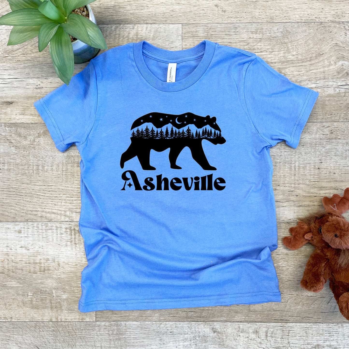 Asheville Bear - Kid's Tee - Columbia Blue or Lavender
