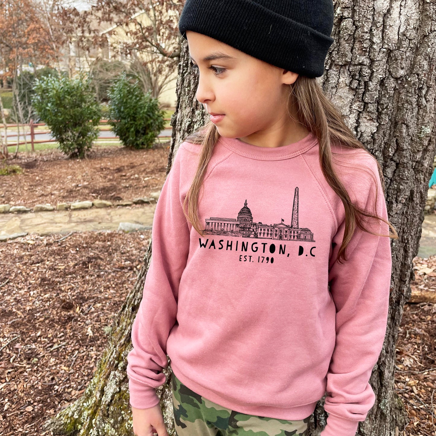 Downtown Washington DC - Kid's Sweatshirt - Heather Gray or Mauve
