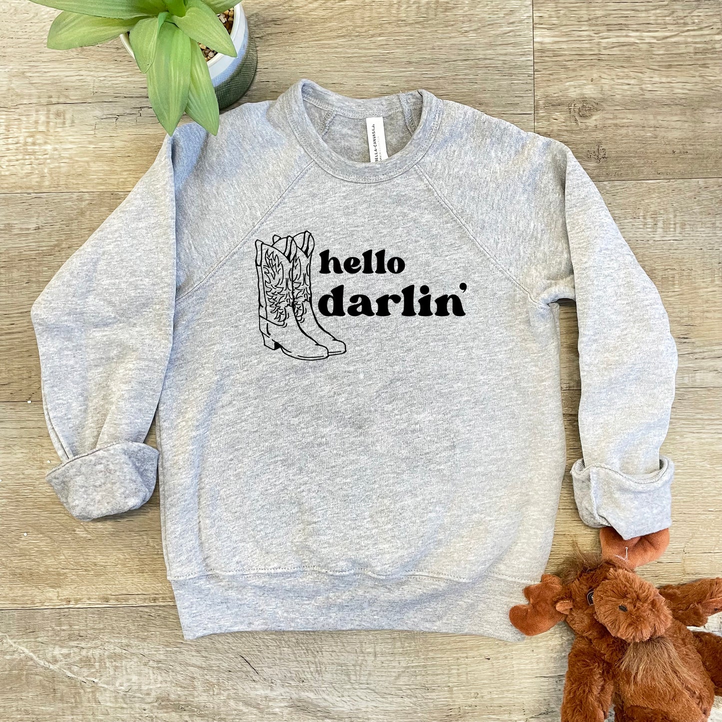 Hello Darlin' - Kid's Sweatshirt - Athletic Heather or Mauve