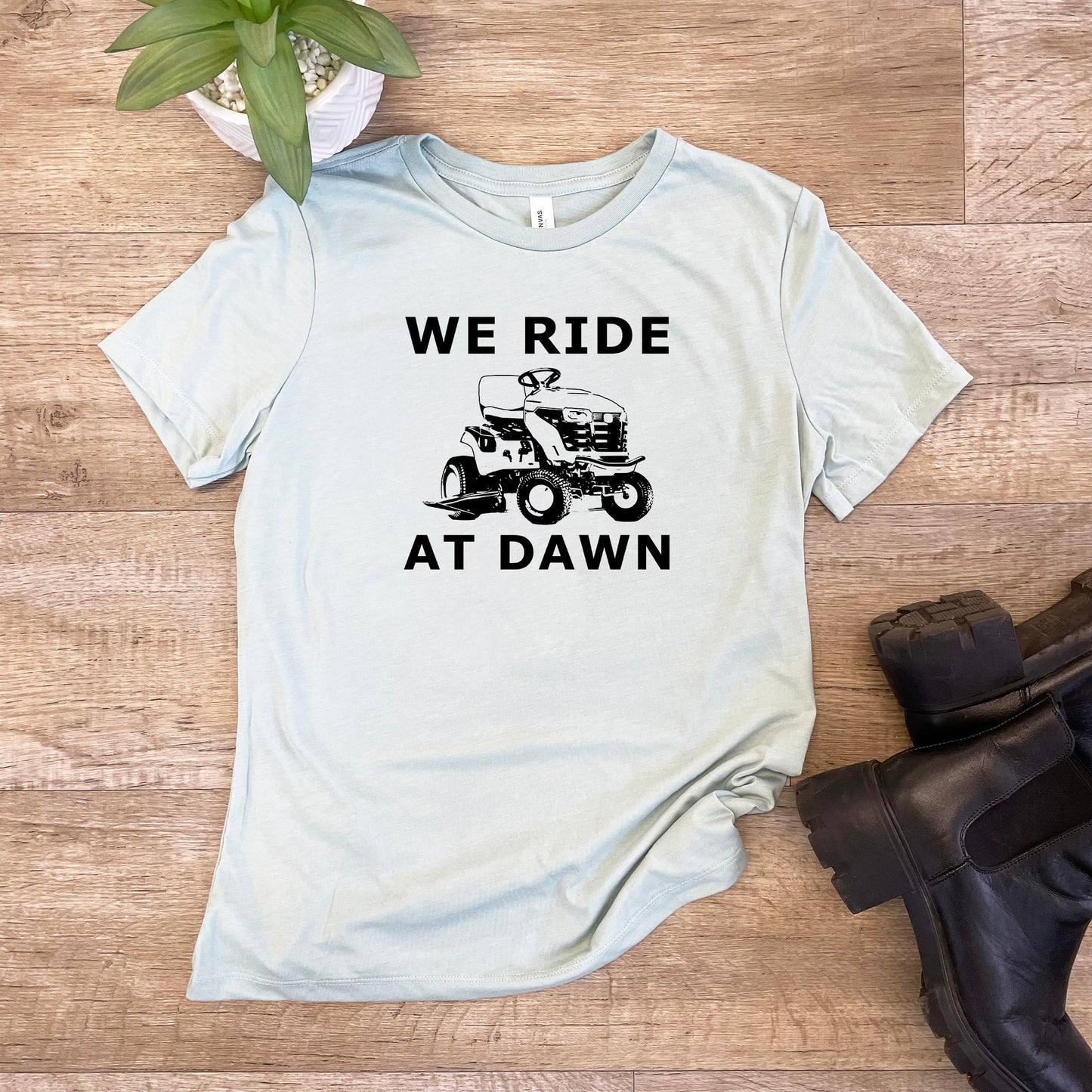 We Ride At Dawn - Women's Crew Tee - Olive or Dusty Blue