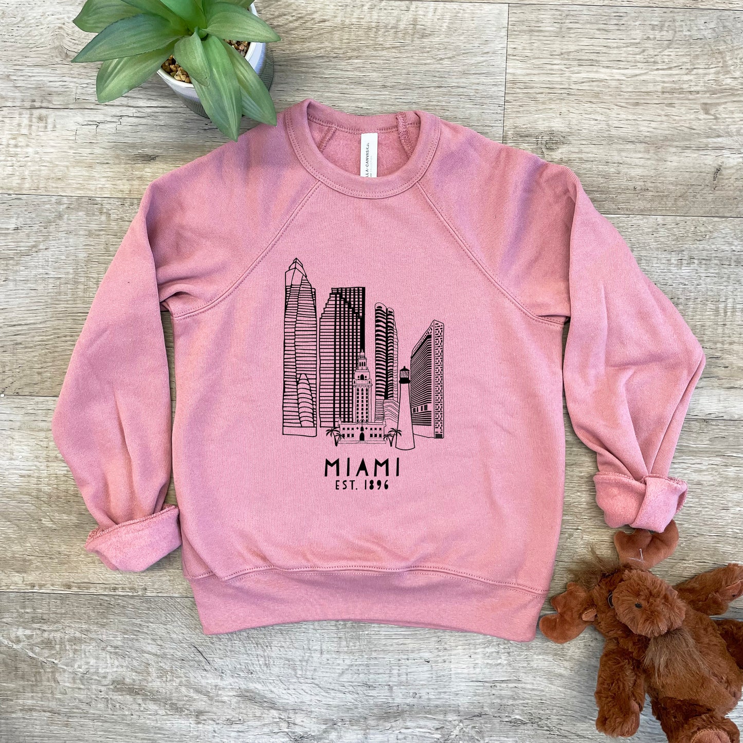 Miami Skyline - Kid's Sweatshirt - Heather Gray or Mauve