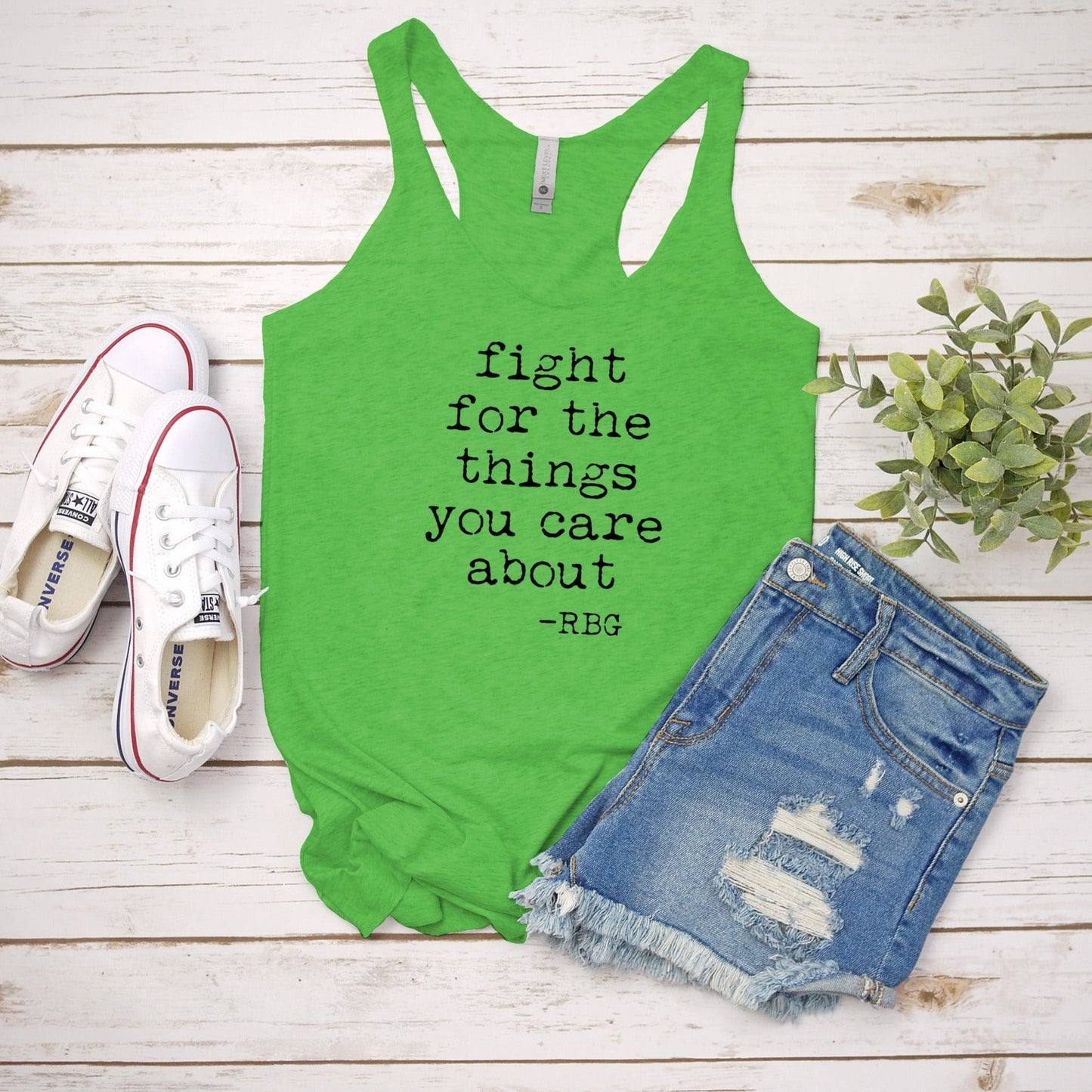 Fight Quote RBG (Ruth Bader Ginsburg) - Women's Tank - Heather Gray, Tahiti, or Envy