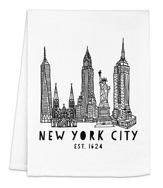a napkin with a picture of the new york city skyline