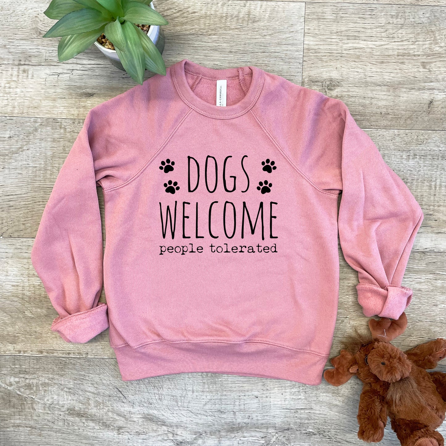 Dogs Welcome, People Tolerated - Kid's Sweatshirt - Heather Gray or Mauve