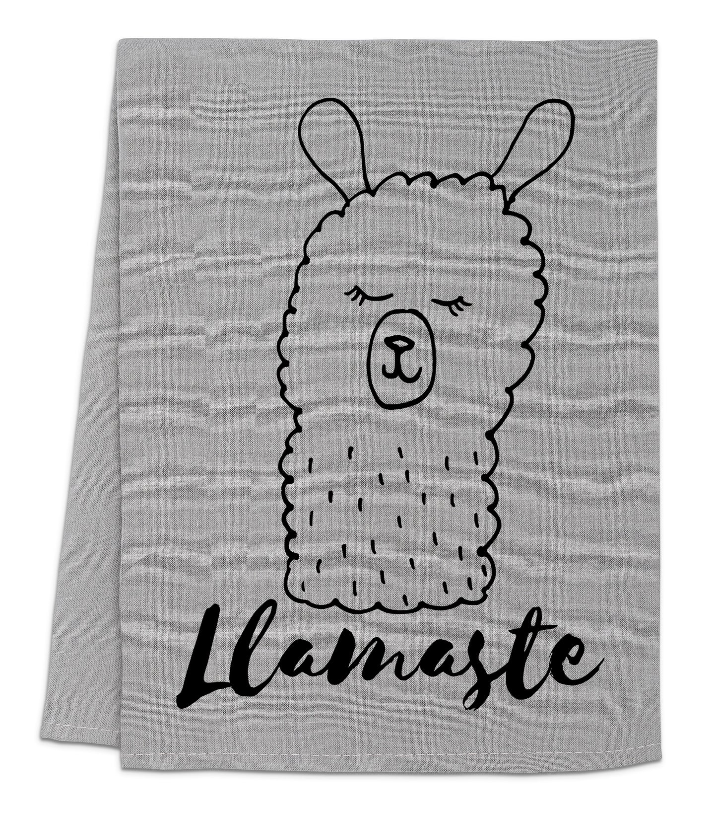 a towel with a picture of a llamate on it