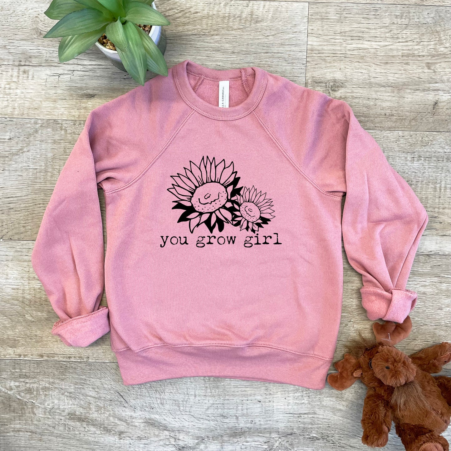 Grow Girl - Kid's Sweatshirt - Heather Gray or Mauve