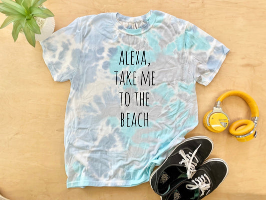 Alexa, Take Me To The Beach - Mens/Unisex Tie Dye Tee - Blue
