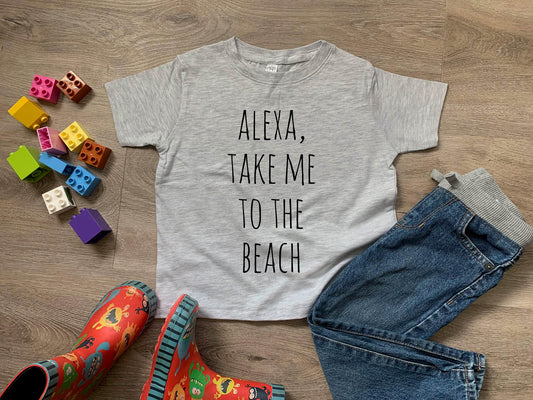 Alexa, Take Me To The Beach - Toddler Tee - Heather Gray