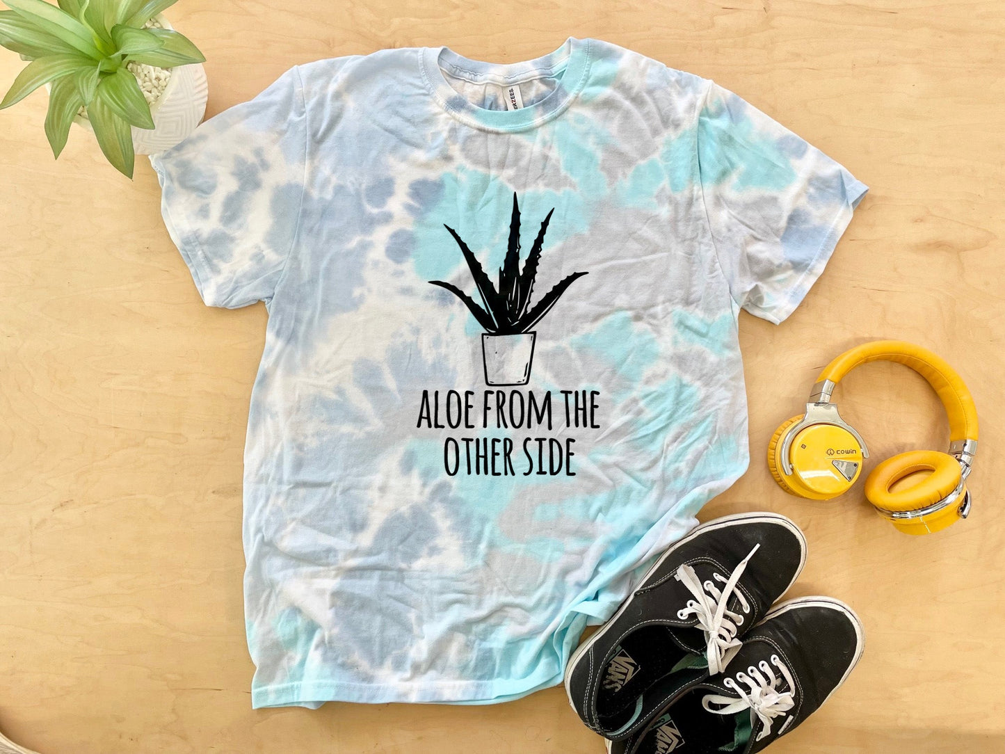 Aloe From The Other Side - Mens/Unisex Tie Dye Tee - Blue