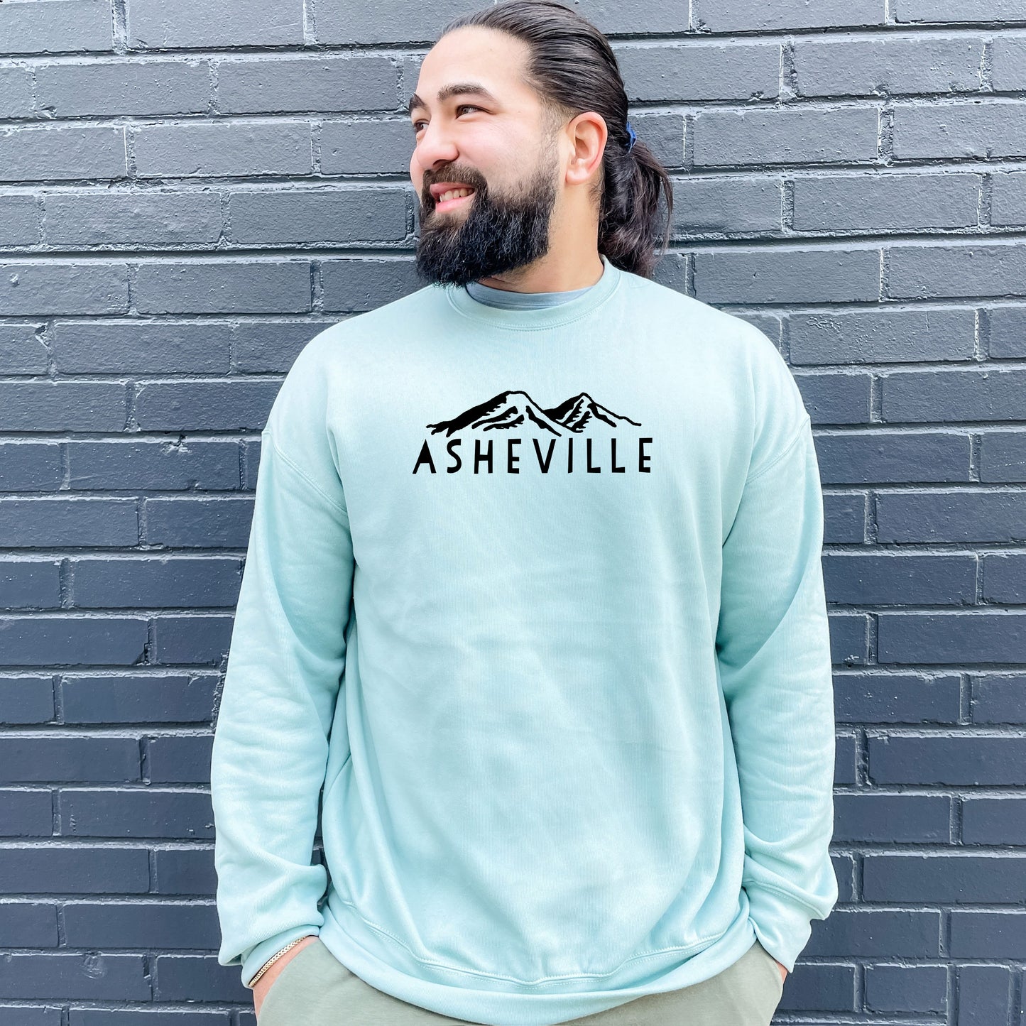 Asheville NC Mountains - Unisex Sweatshirt - Athletic Heather or Dusty Blue