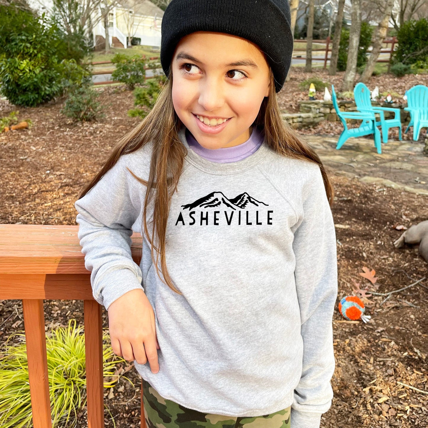 Asheville NC Mountains - Kid's Sweatshirt - Heather Gray or Mauve