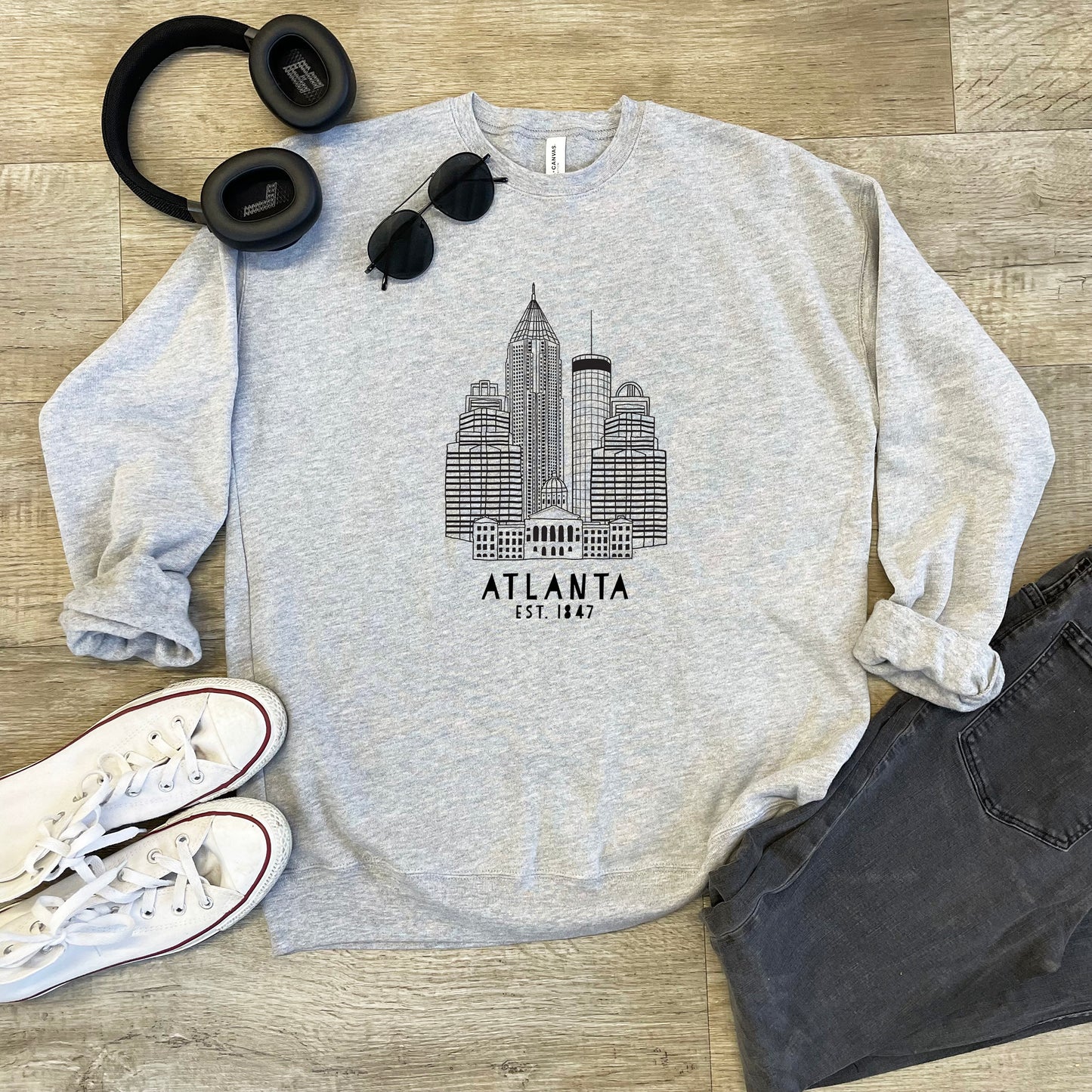 Atlanta Skyline - Unisex Sweatshirt - Heather Gray or Dusty Blue