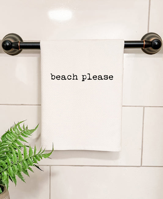 Beach Please - Kitchen/Bathroom Hand Towel (Waffle Weave) - MoonlightMakers