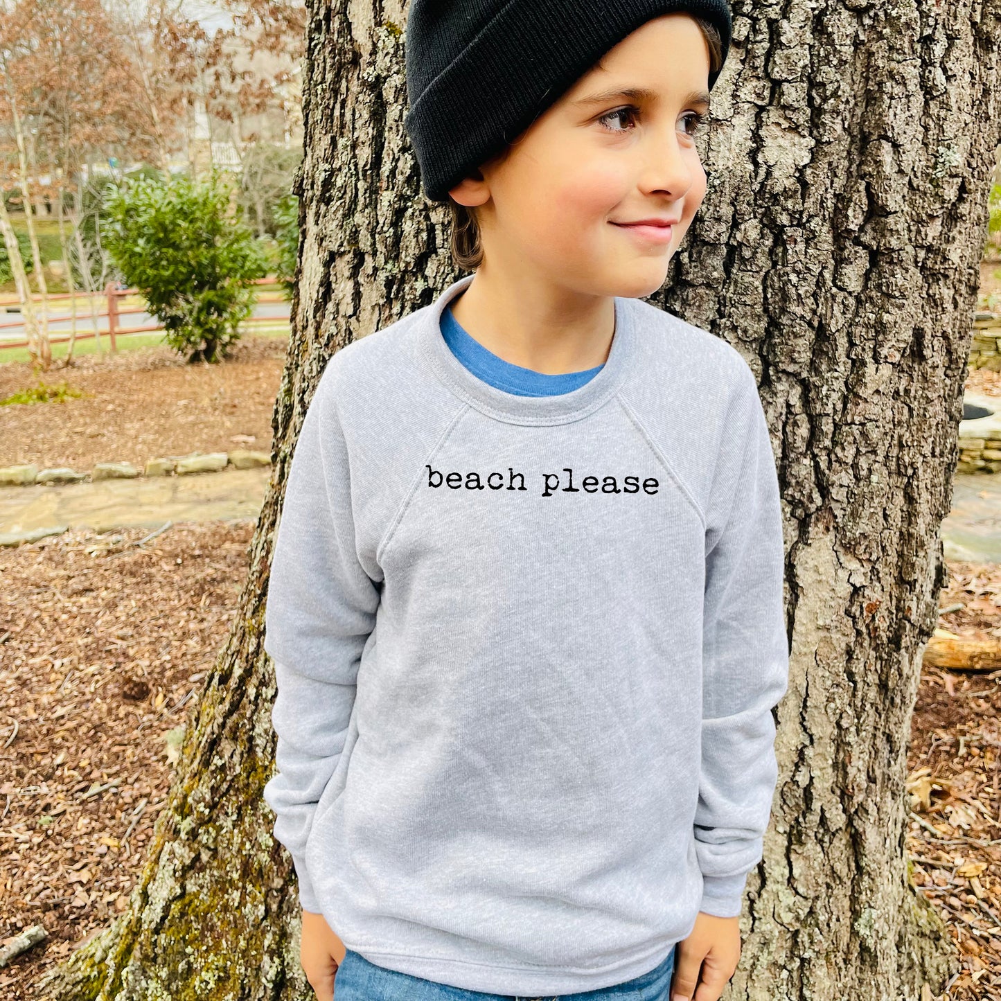 Beach Please - Kid's Sweatshirt - Heather Gray or Mauve