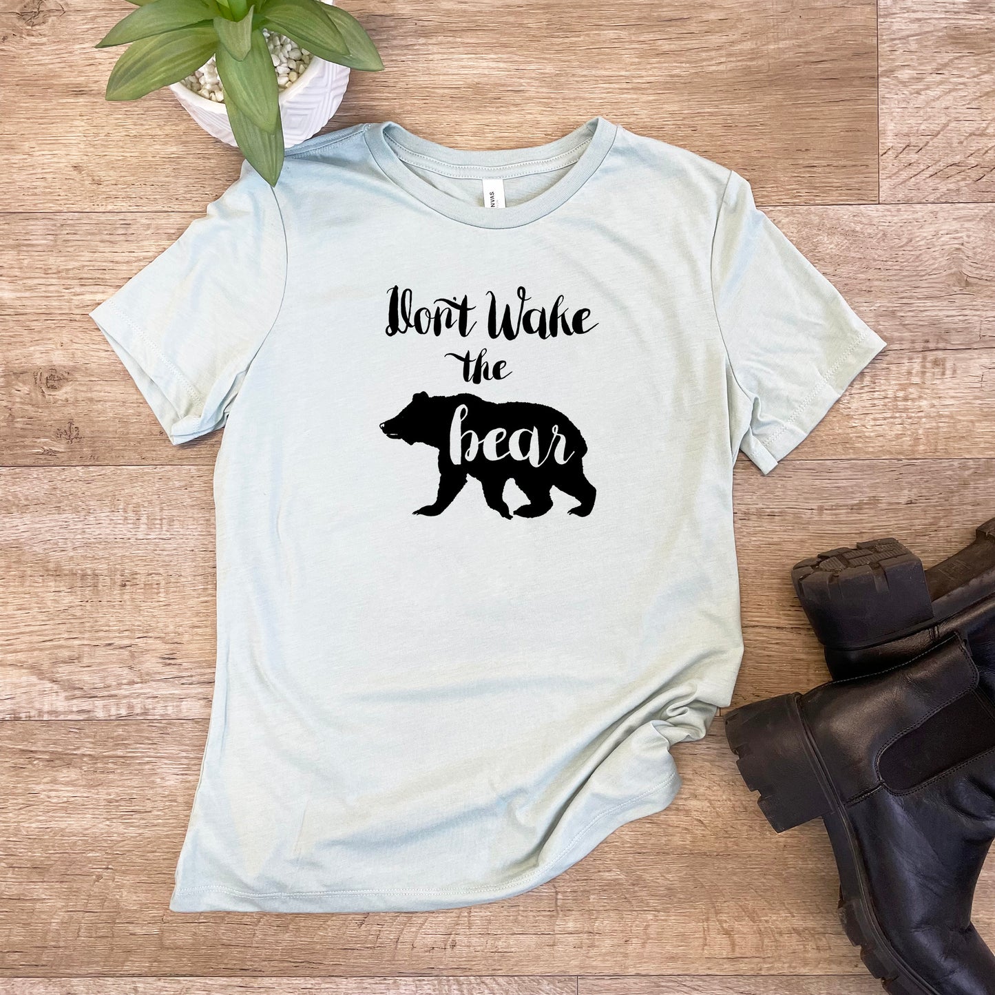 Don't Wake The Bear - Women's Crew Tee - Olive or Dusty Blue