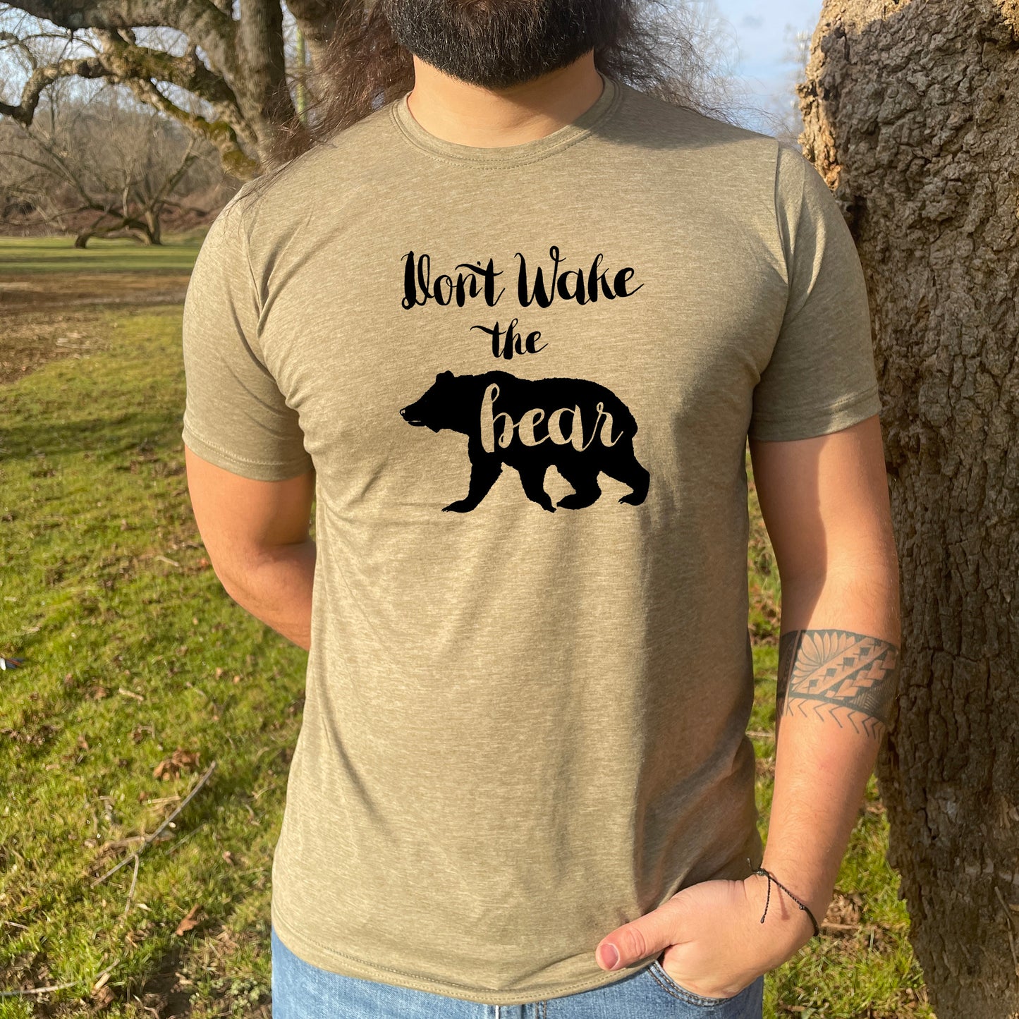 Don't Wake The Bear - Men's / Unisex Tee - Stonewash Blue or Sage