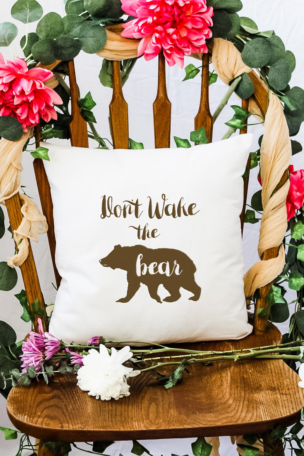 Don't Wake The Bear - Decorative Throw Pillow - MoonlightMakers