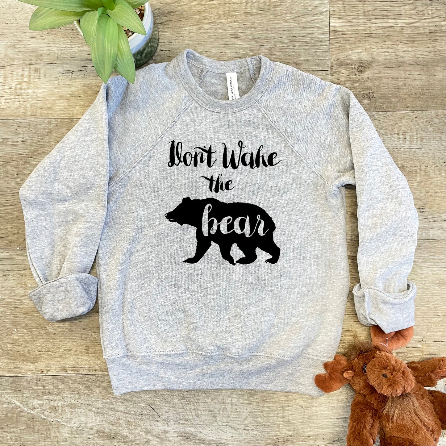 Don't Wake The Bear - Kid's Sweatshirt - Heather Gray or Mauve