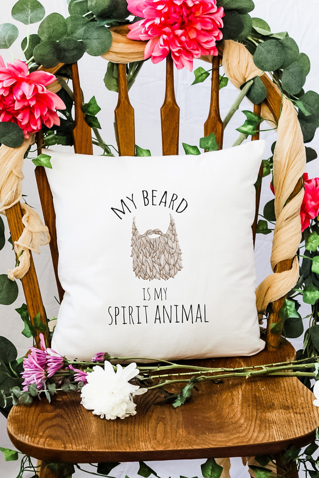 My Beard Is My Spirit Animal - Decorative Throw Pillow - MoonlightMakers