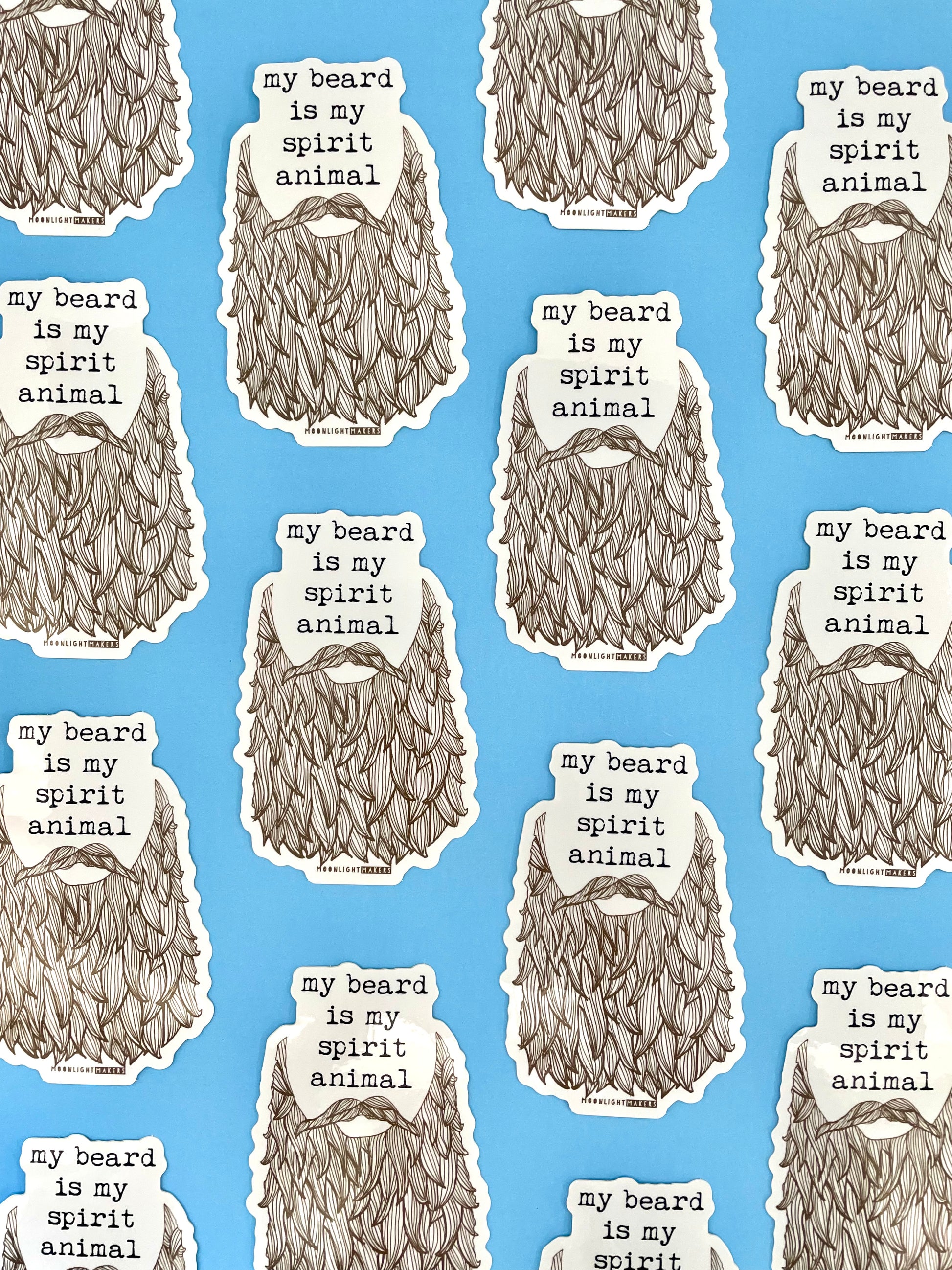 My Beard Is My Spirit Animal - Die Cut Sticker - MoonlightMakers