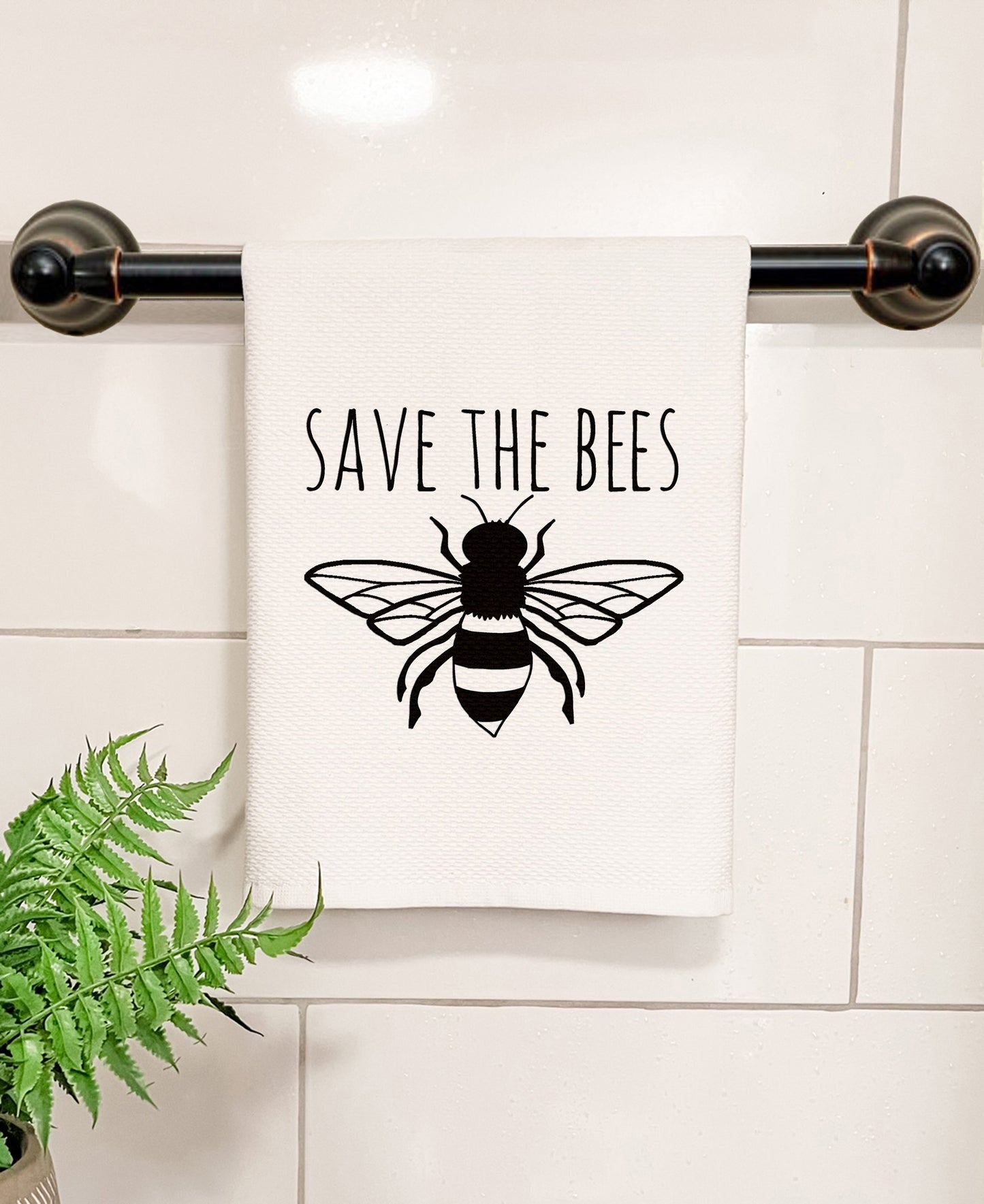 Save The Bees - Kitchen/Bathroom Hand Towel (Waffle Weave)