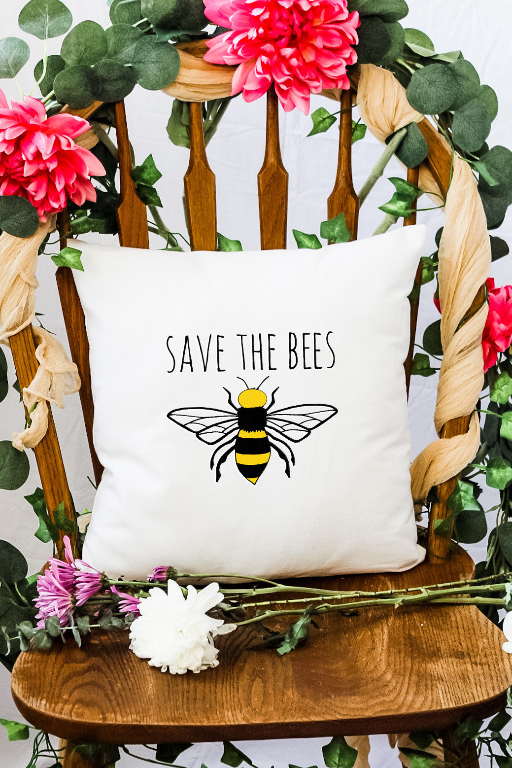 Save The Bees - Decorative Throw Pillow - MoonlightMakers