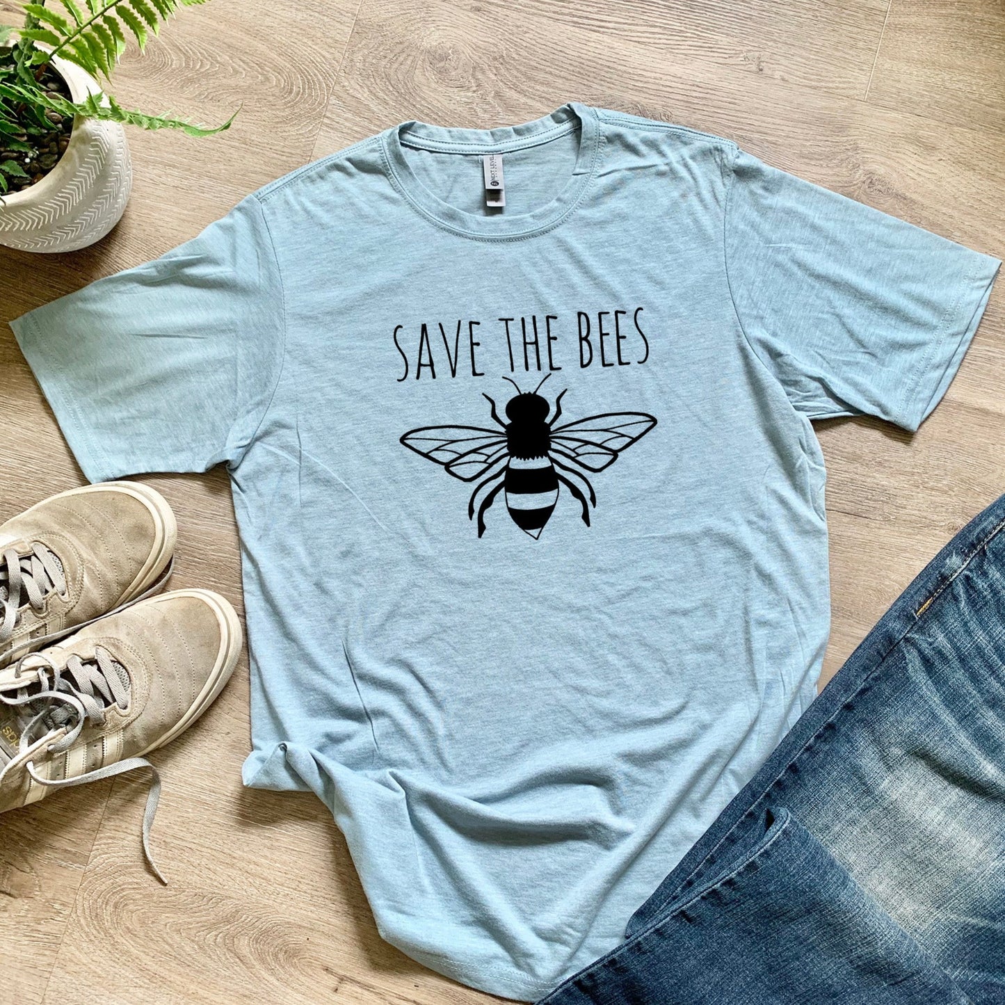 Save The Bees - Men's / Unisex Tee - Stonewash Blue or Sage