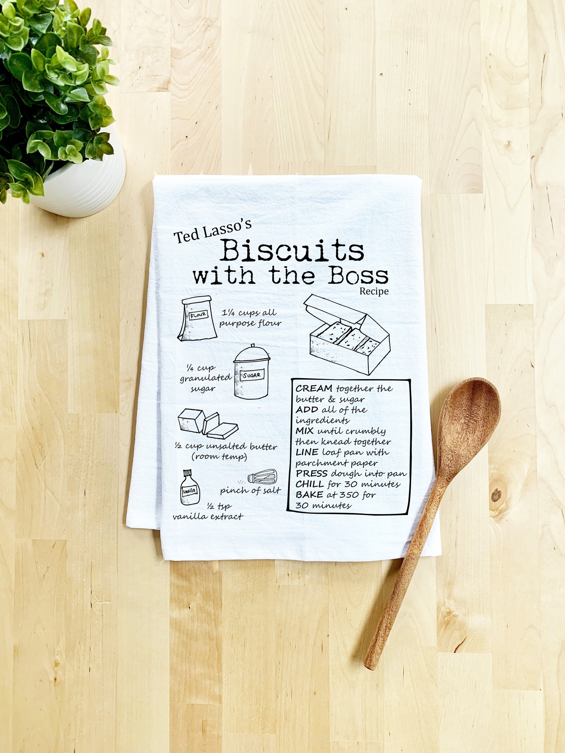 Biscuits With The Boss (Ted Lasso) Dish Towel - White Or Gray - MoonlightMakers