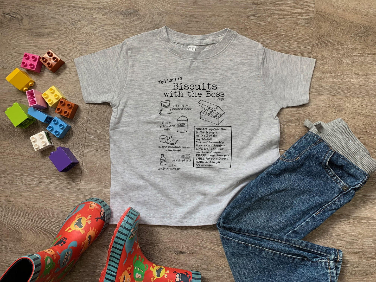 Biscuits With The Boss (Ted Lasso) - Toddler Tee - Heather Gray