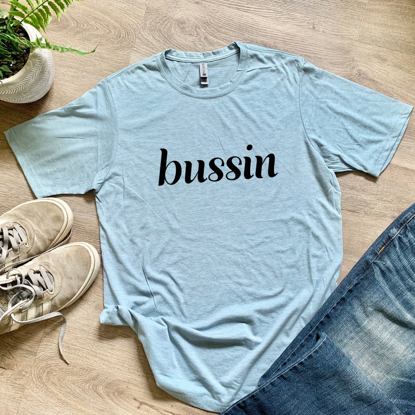 Bussin - Men's / Unisex Tee - Stonewash Blue or Sage