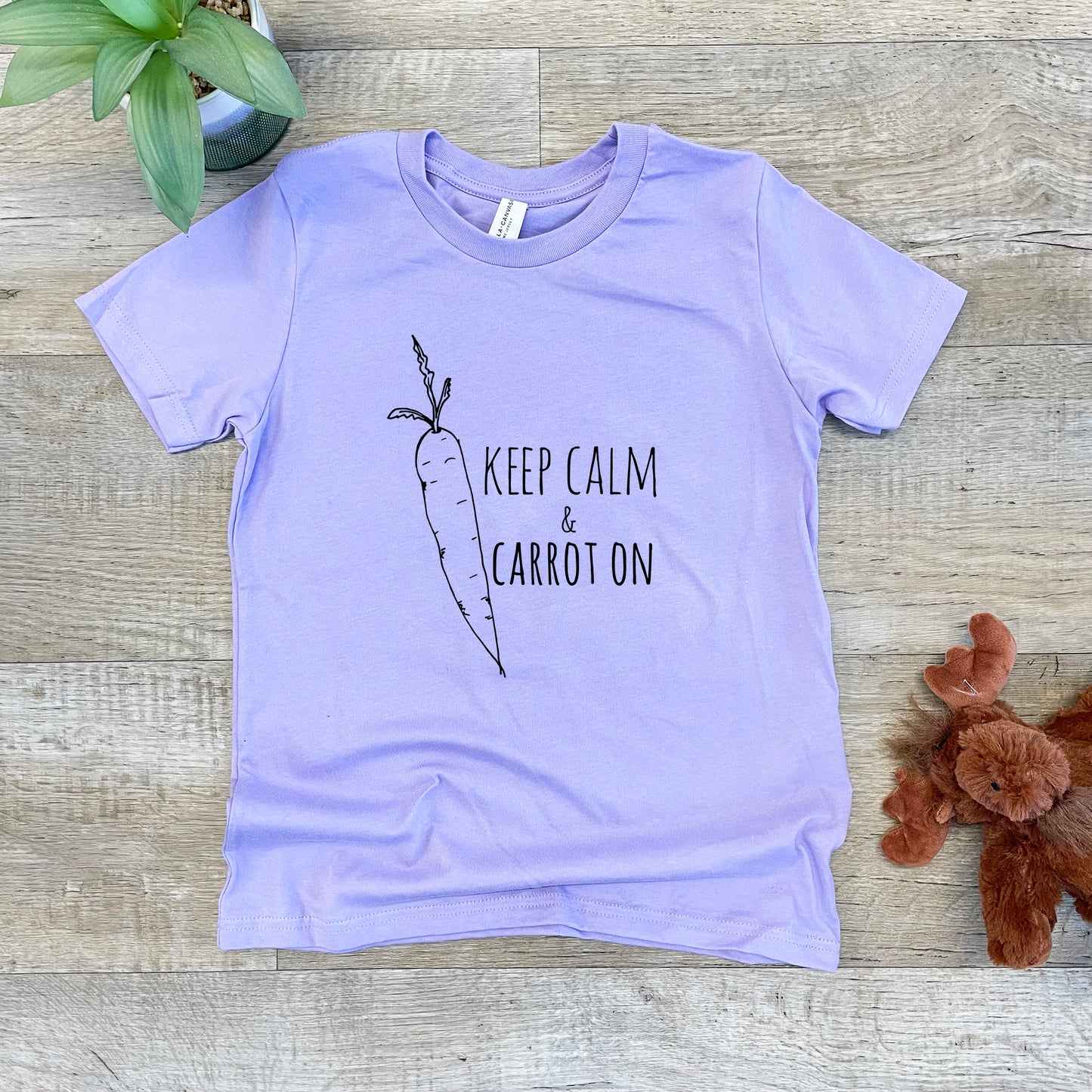 Keep Calm and Carrot On - Kid's Tee - Columbia Blue or Lavender