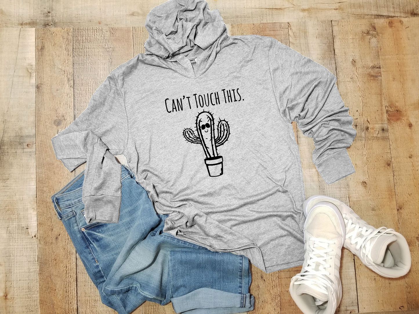 Can't Touch This (Cactus) - Unisex T-Shirt Hoodie - Heather Gray
