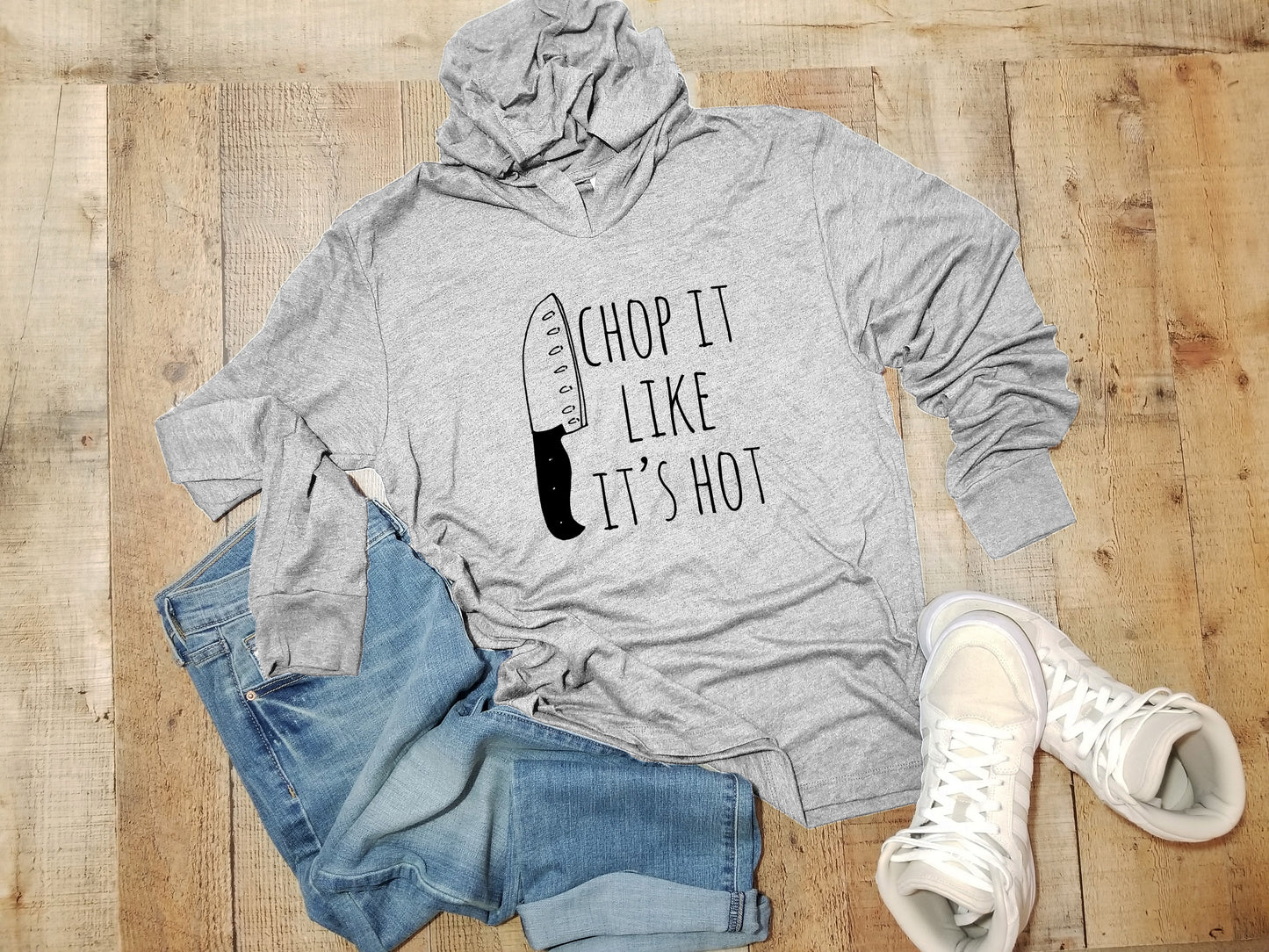 Chop It Like It's Hot - Unisex T-Shirt Hoodie - Heather Gray