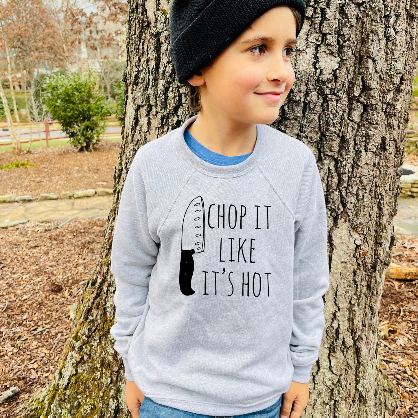 Chop It Like It's Hot - Kid's Sweatshirt - Heather Gray or Mauve