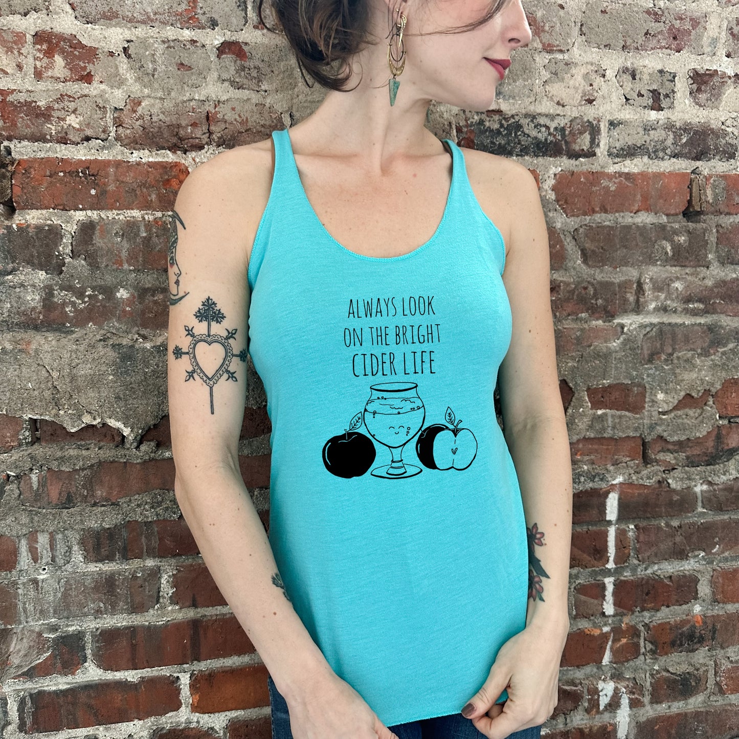 Look On The Bright Cider Life - Women's Tank - Heather Gray, Tahiti, or Envy