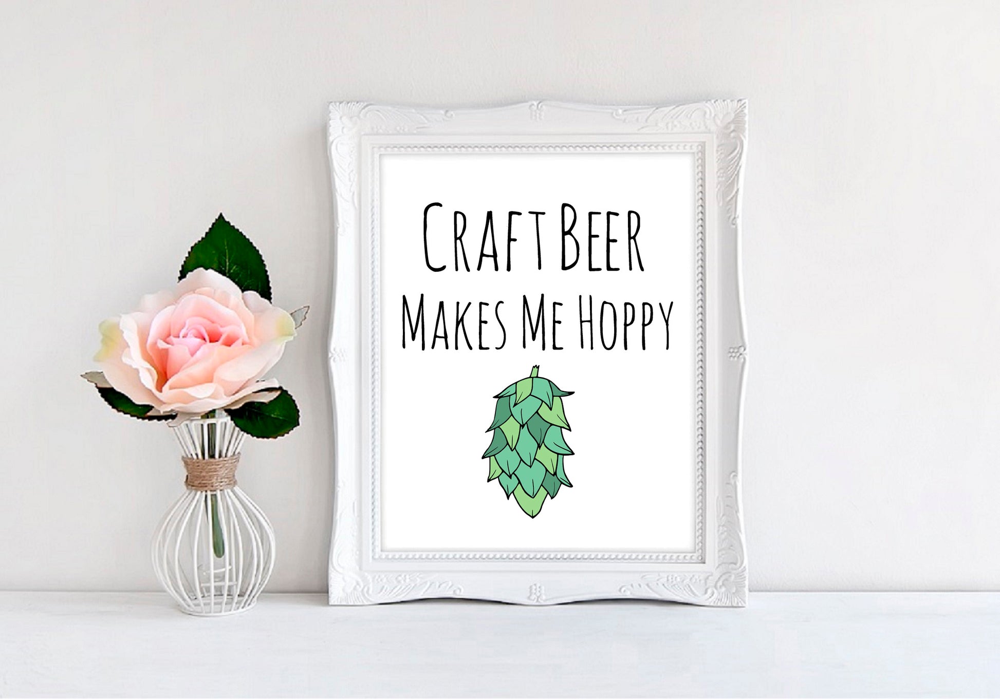 Craft Beer Makes Me Hoppy - 8"x10" Wall Print - MoonlightMakers