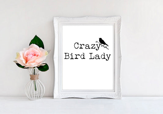 Crazy Bird Lady - 8"x10" Wall Print - MoonlightMakers