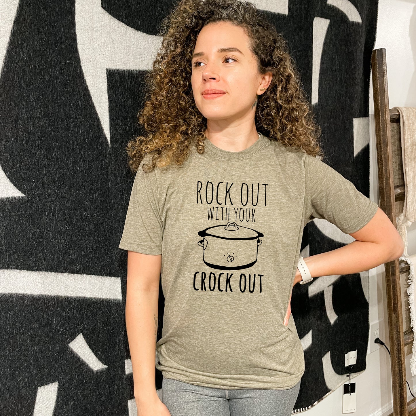 Rock Out With Your Crock Out - Men's / Unisex Tee - Stonewash Blue, Sage, Lavender, or Heather Gray