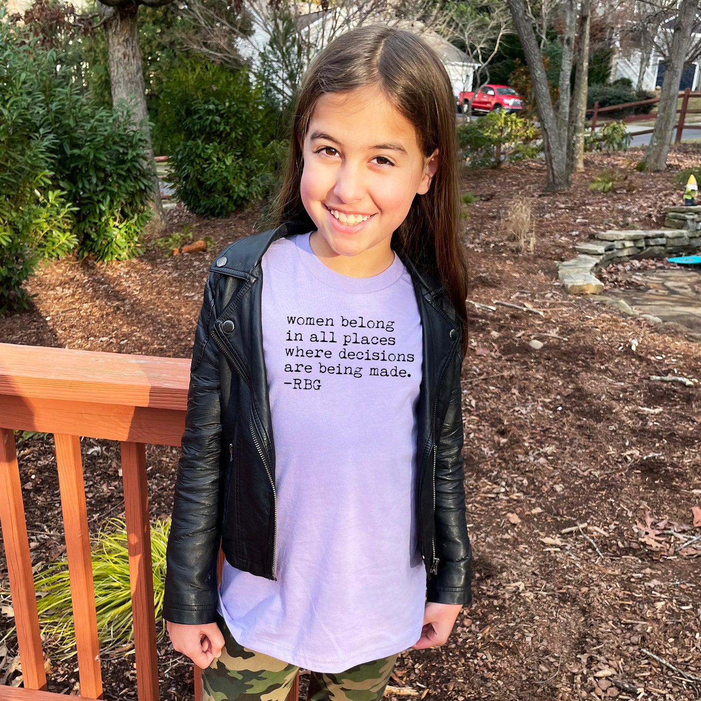 Women Belong In All Places Where Decisions Are Being Made - RBG - Kid's Tee - Columbia Blue or Lavender