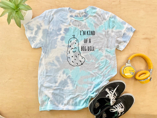 I'm Kind Of A Big Dill (Pickle) - Mens/Unisex Tie Dye Tee - Blue