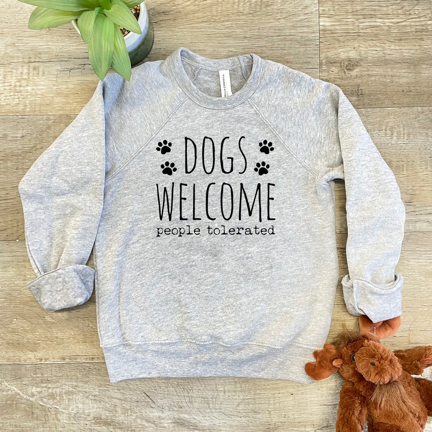 Dogs Welcome, People Tolerated - Kid's Sweatshirt - Heather Gray or Mauve