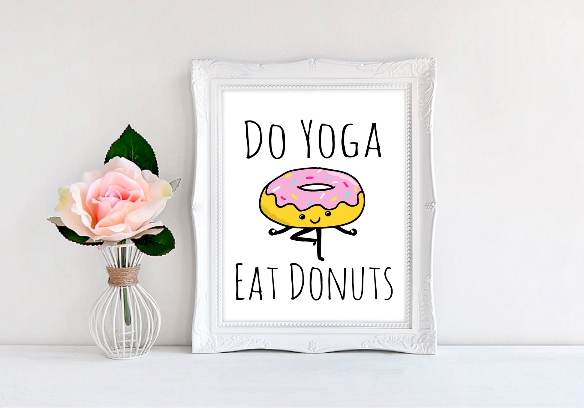 Do Yoga Eat Donuts - 8"x10" Wall Print - MoonlightMakers