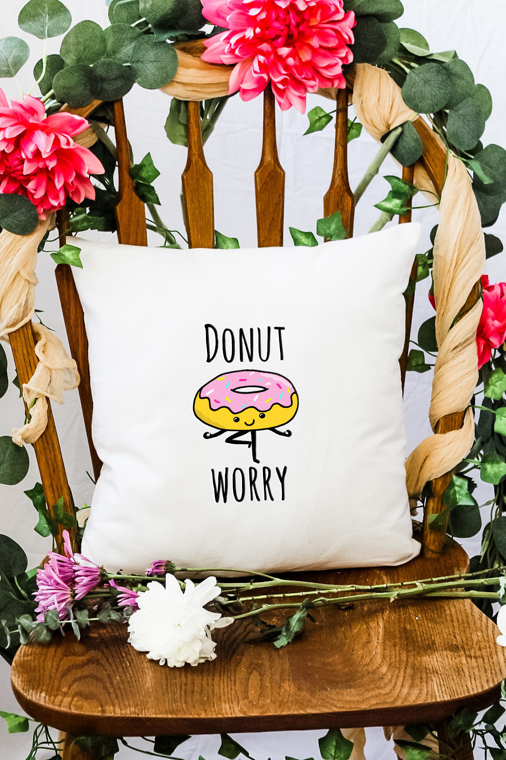 Donut Worry - Decorative Throw Pillow - MoonlightMakers