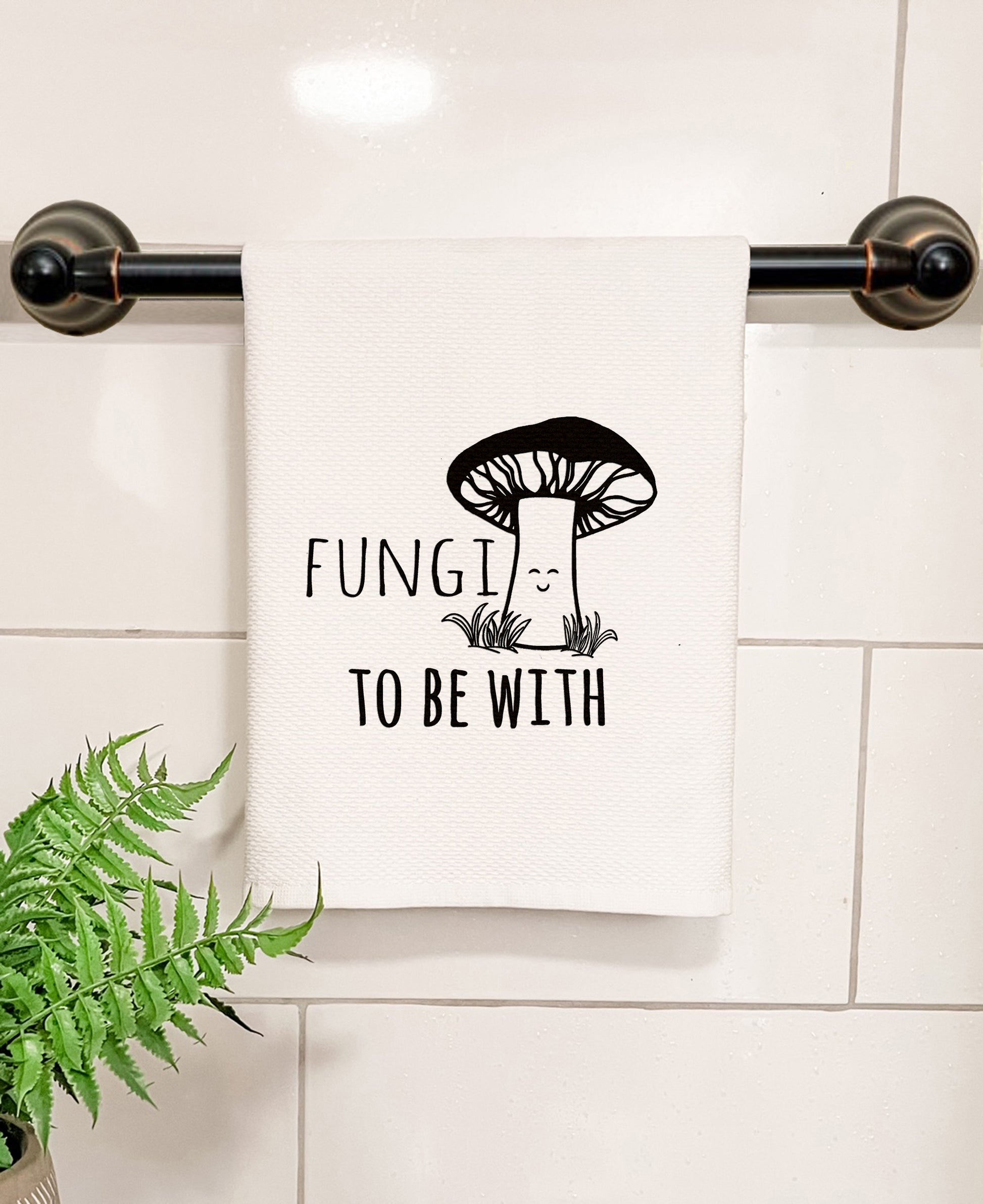 Fungi To Be With - Kitchen/Bathroom Hand Towel (Waffle Weave) - MoonlightMakers